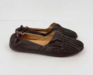 Chocolat Blu Womens Cam 2 Pleated Ballet Flats Size 10 Brown Grey Leather NIB